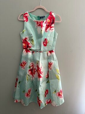 Floral Mint Fit-and-Flare Dress- PERFECT FOR DERBY